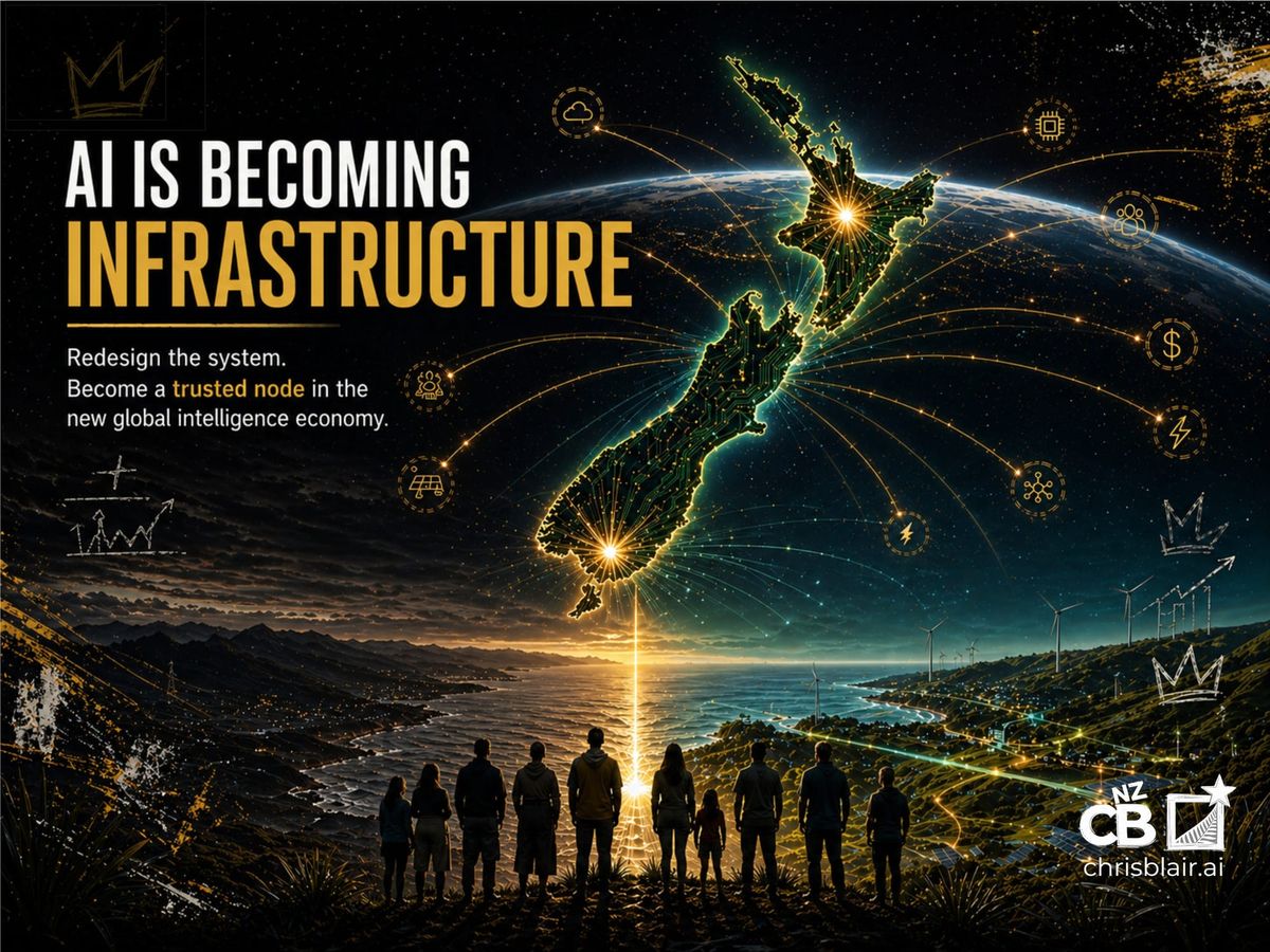 AI infrastructure network representing compute, energy, and data systems shaping New Zealand’s future