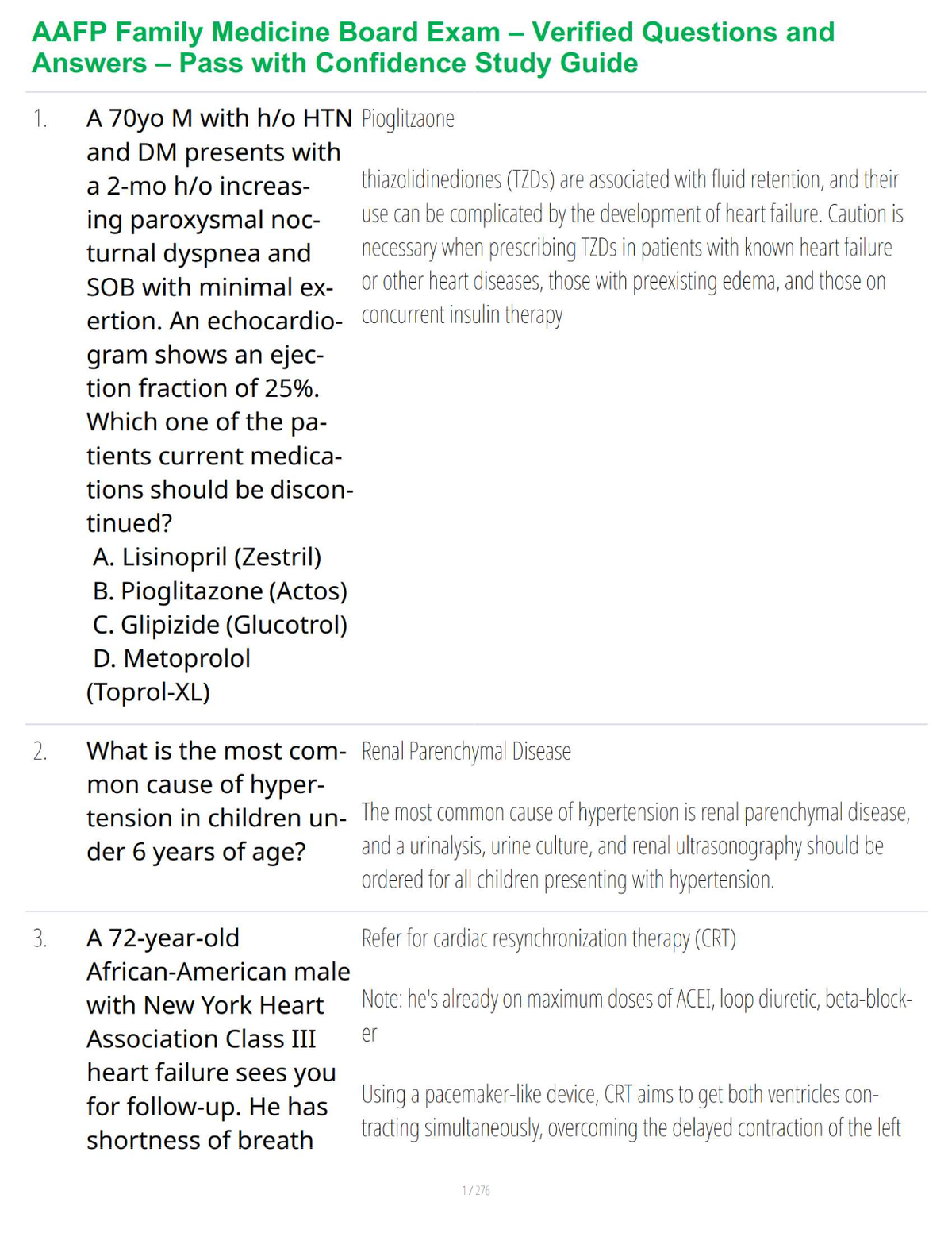 AAFP Family Medicine Board Questions – Verified Q&A – High-Yield Success Study Guide