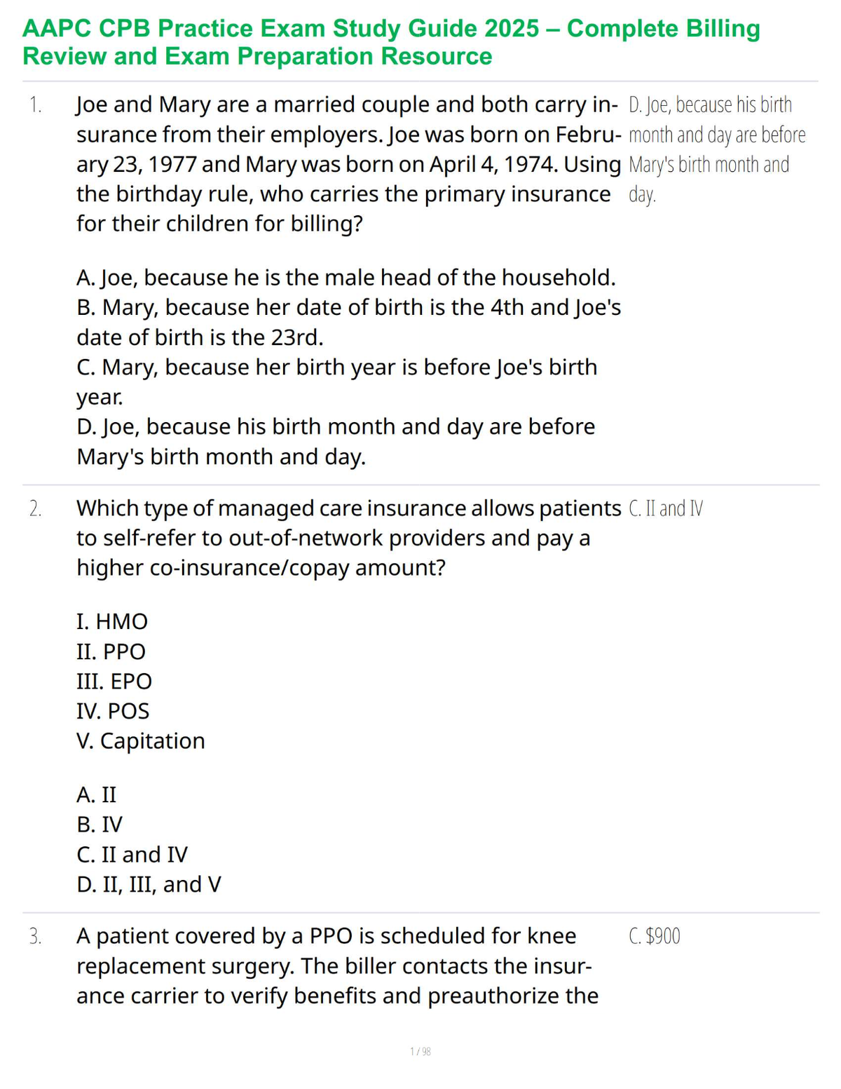 AAPC CPB Practice Exam Study Guide 2025 – Complete Billing Review and Exam Preparation Resource