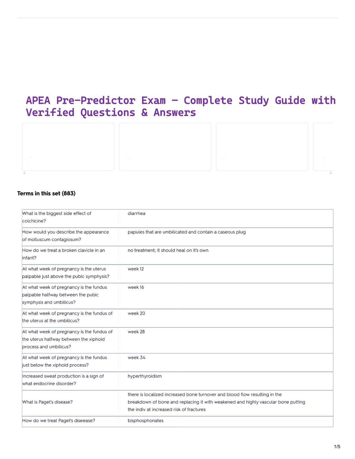 APEA Pre-Predictor Exam – Complete Study Guide with Verified Questions & Answers