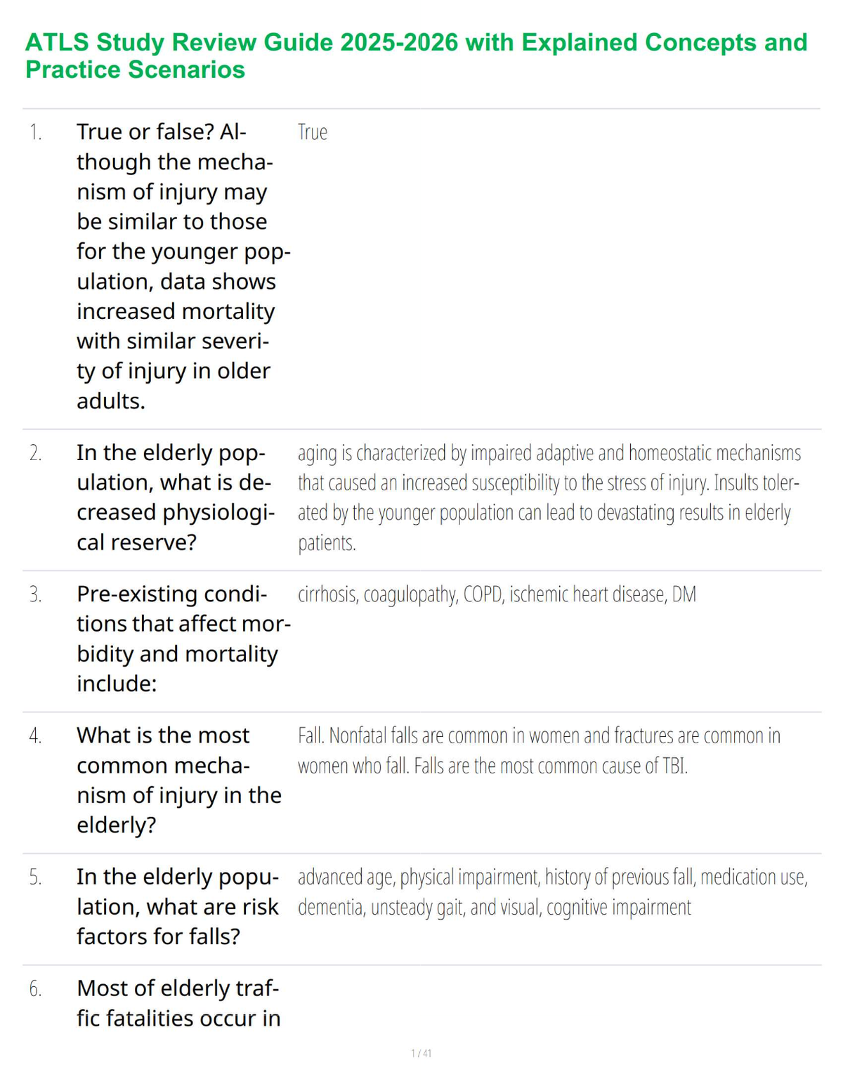 ATLS Study Review Guide 2025-2026 with Explained Concepts and Practice Scenarios