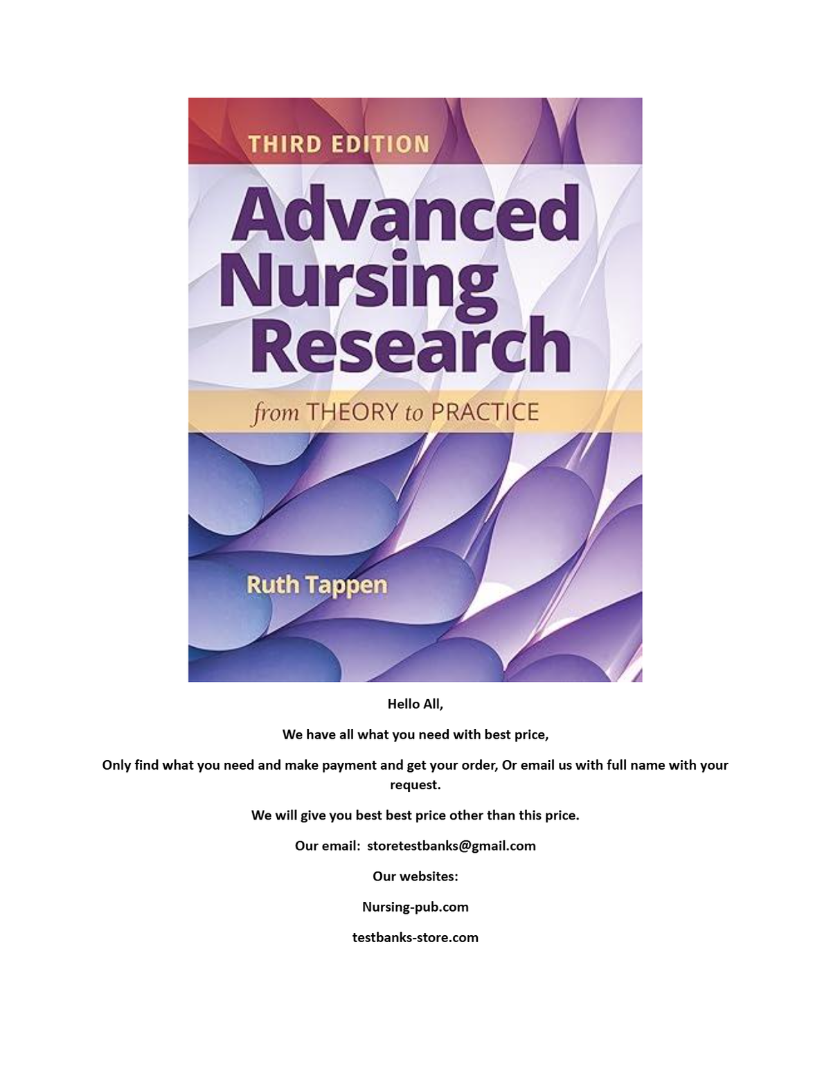 Advanced Nursing Research From Theory to Practice,Third Edition Ruth M. Tappen TESTBANK