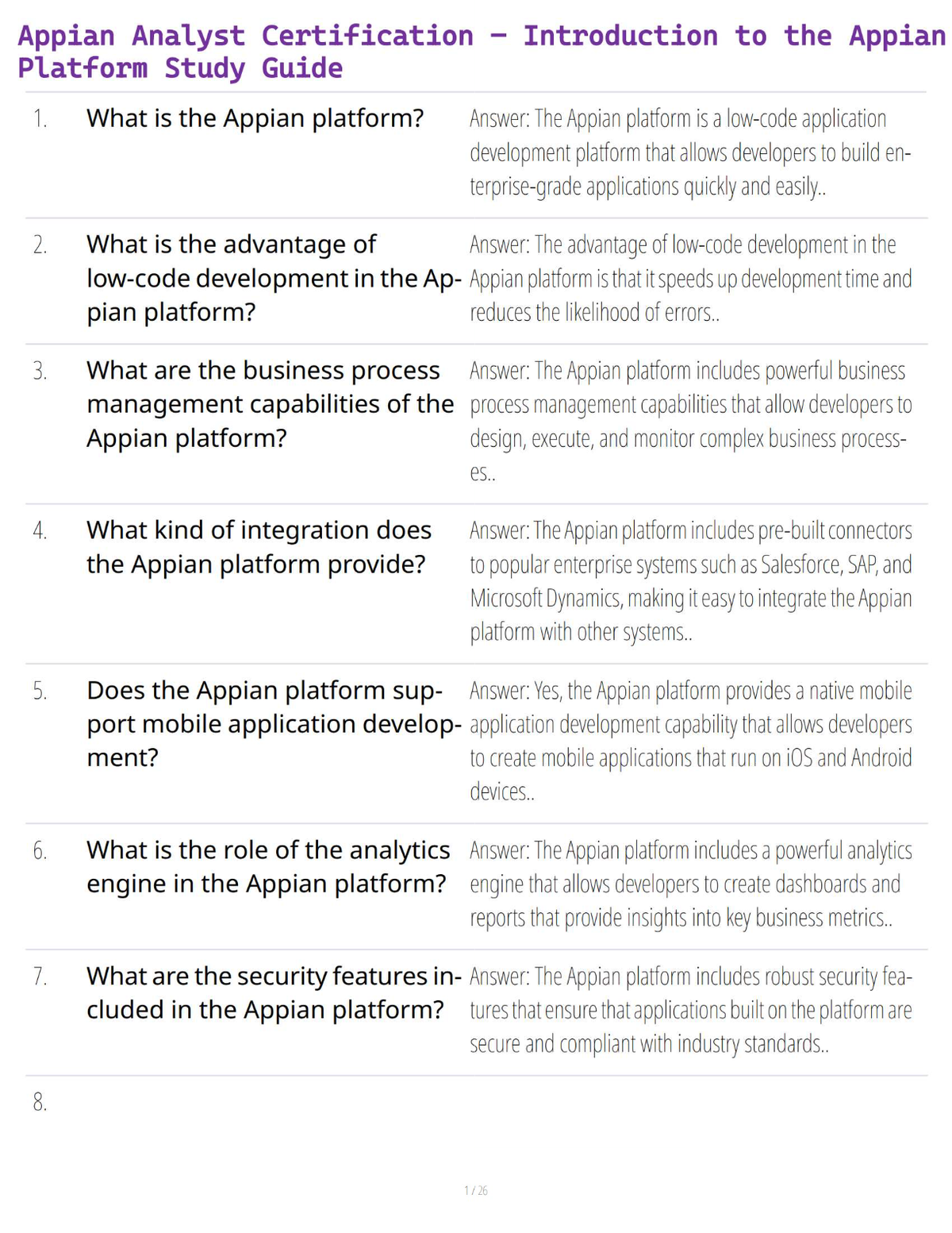 Appian Analyst Certification – Introduction to the Appian Platform Study Guide