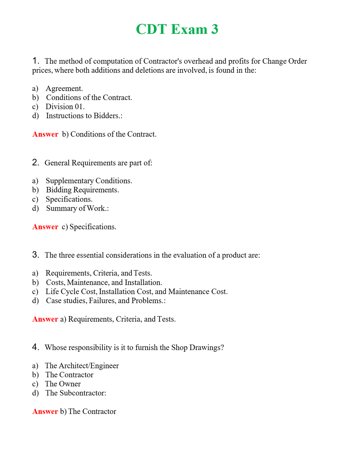 CDT Exam 3 Questions With Complete Grade A+ Answers