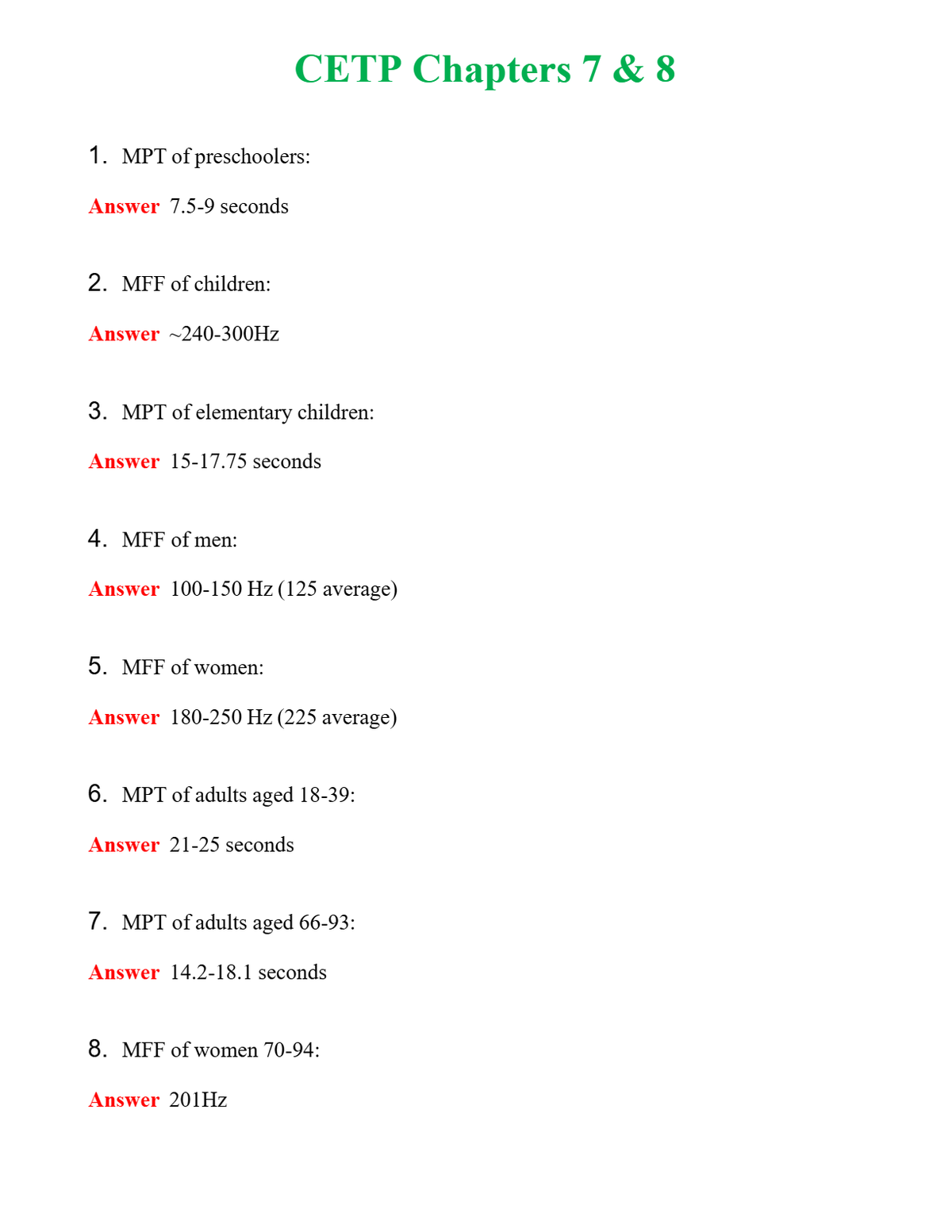 CETP Chapters 7 & 8 | Actual Questions and Verified Answers ( Included ) 100% Correct