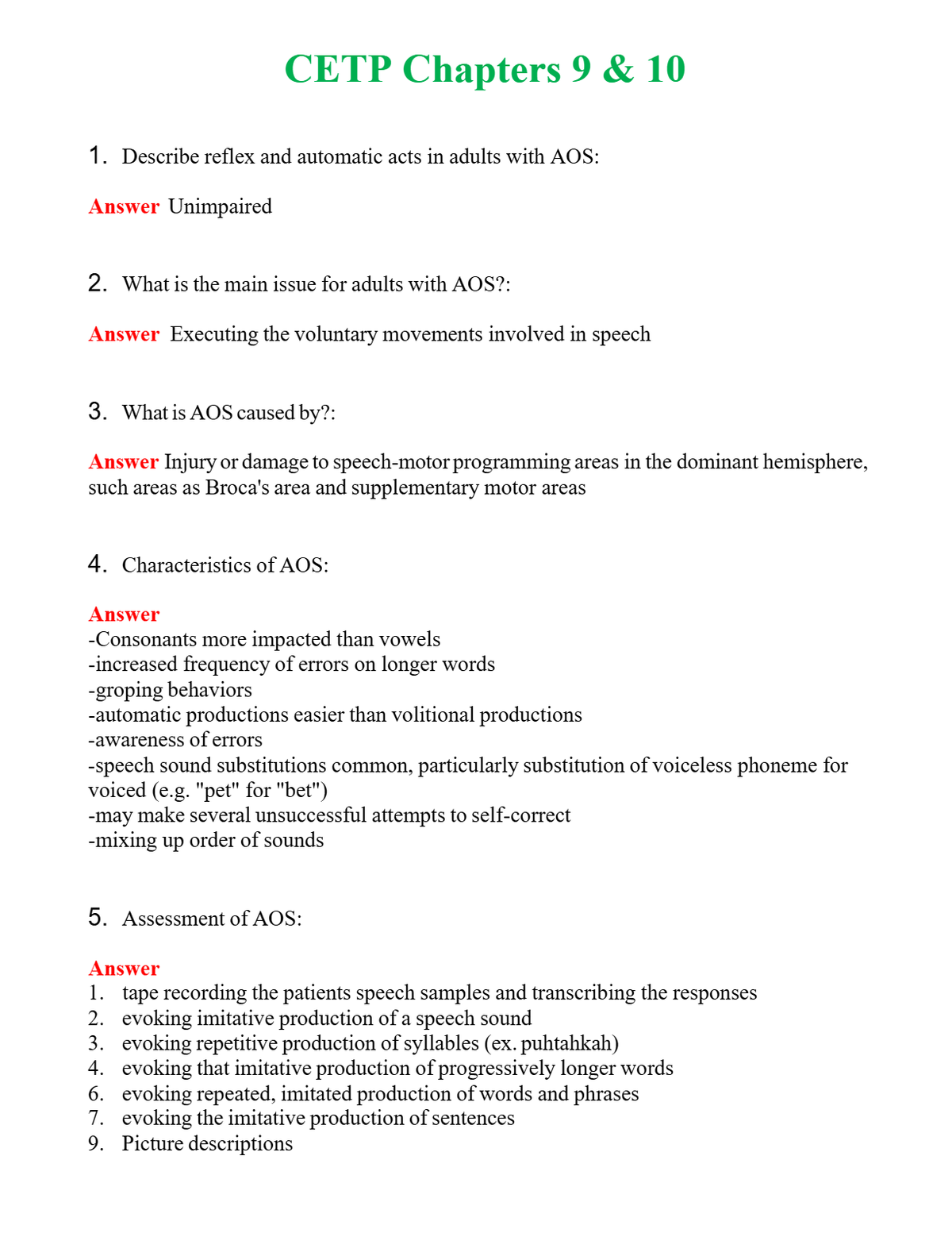 CETP Chapters 9 & 10 | Actual Questions and Verified Answers ( Included ) 100% Correct