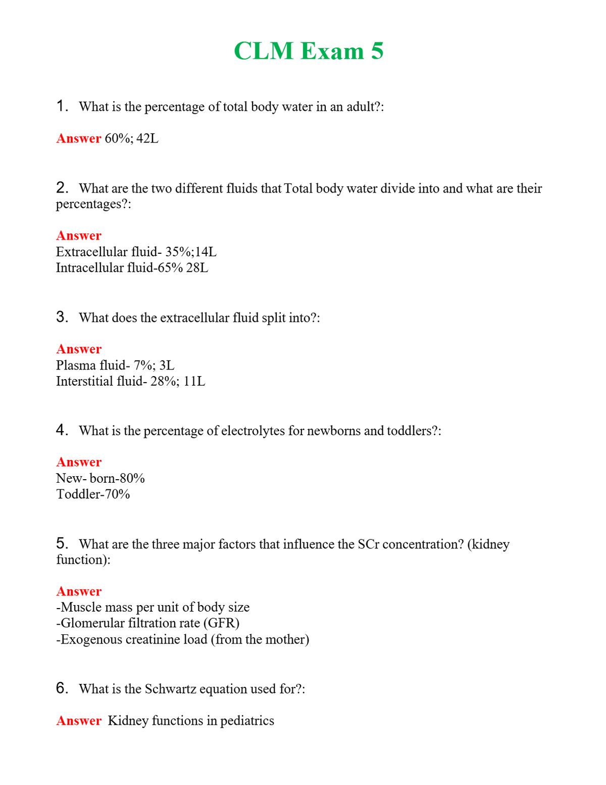 CLM Exam 5 Questions With Complete Grade A+ Answers