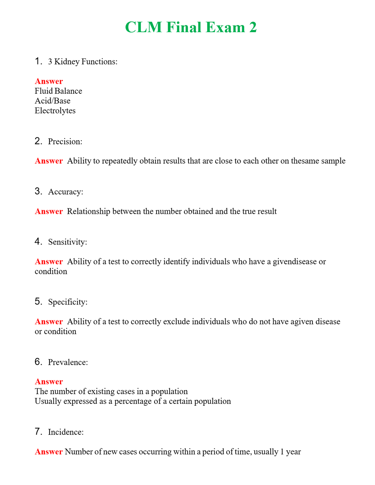 CLM Final Exam 2 Questions With Complete Grade A+ Answers