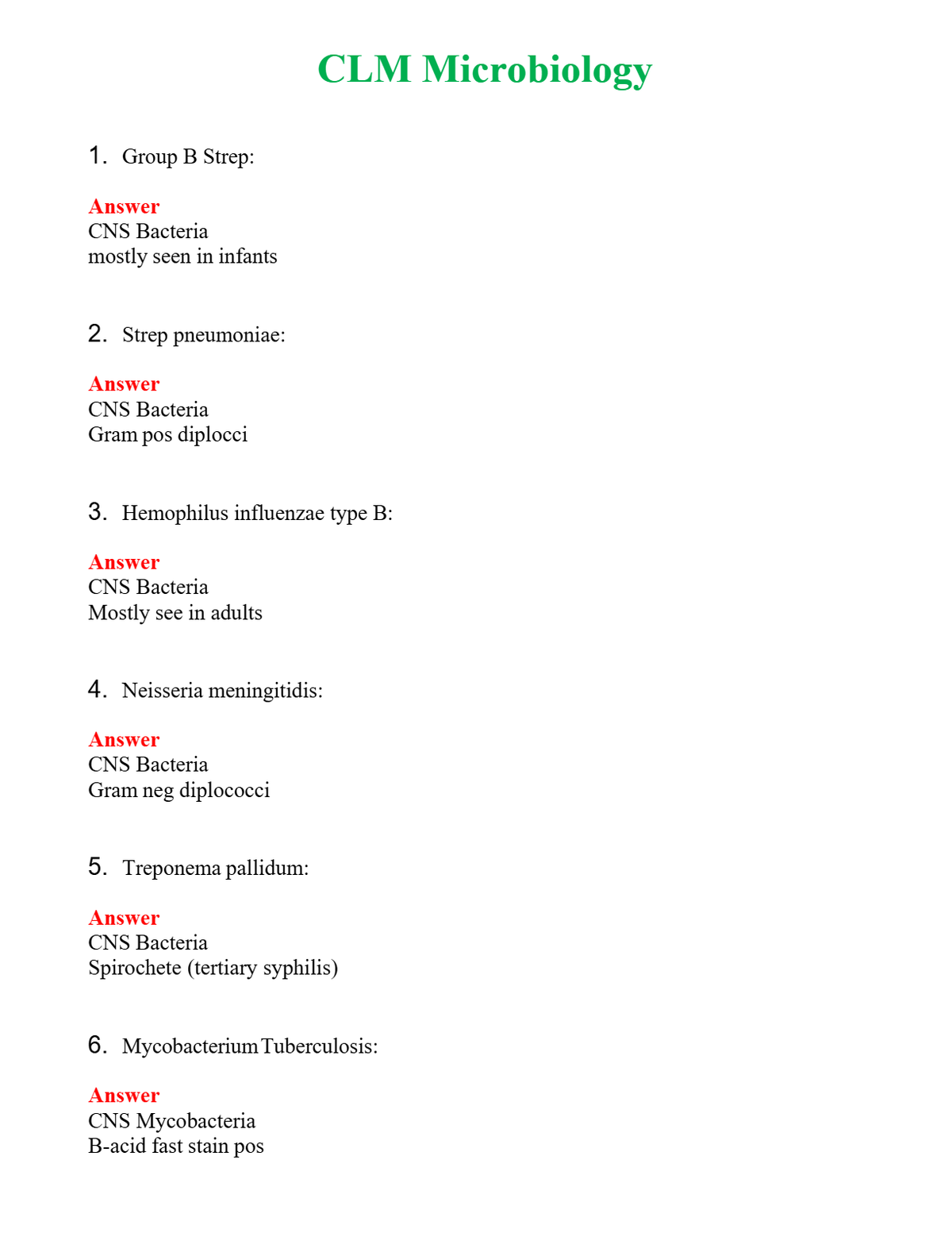 CLM Microbiology Questions With Complete Grade A+ Answers