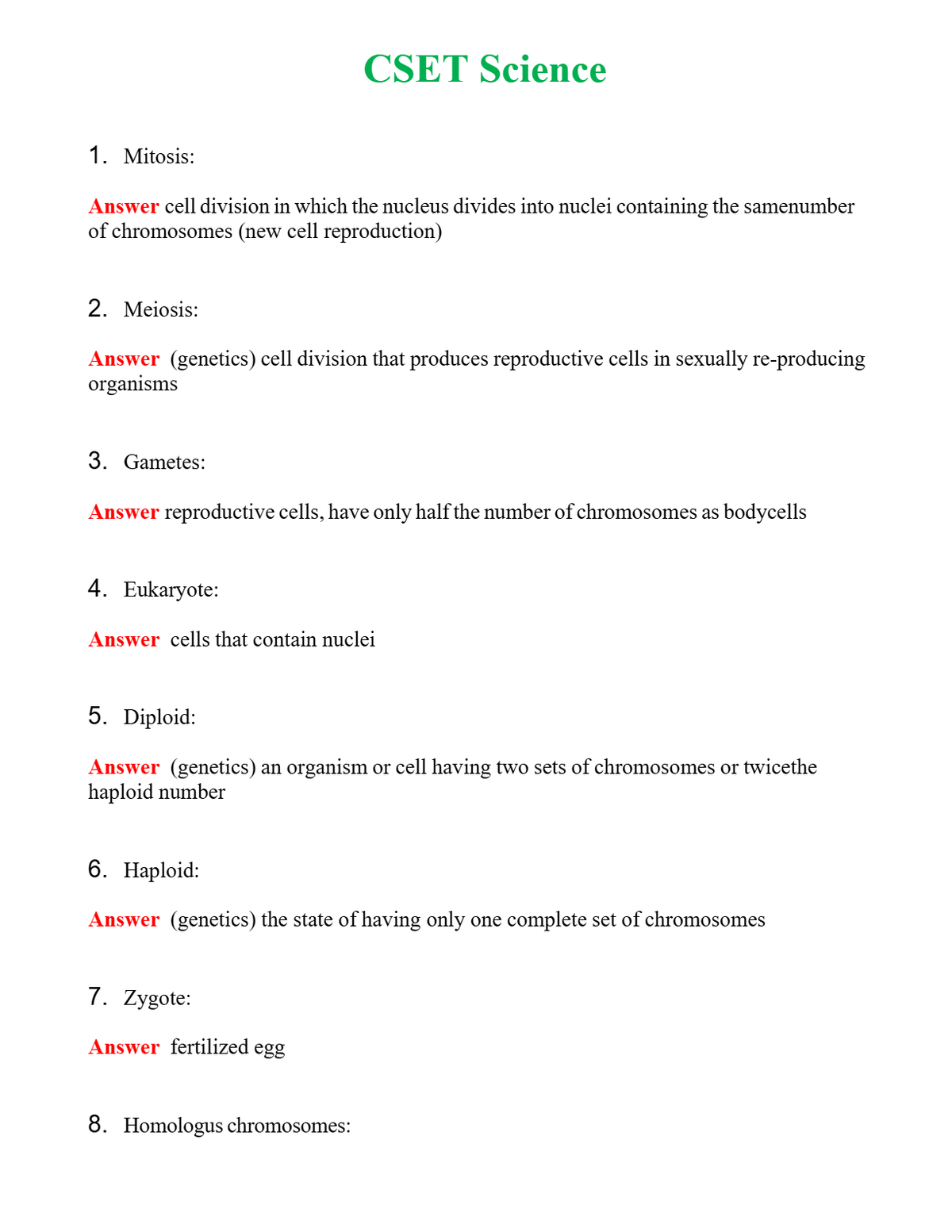 CSET Science Questions With Complete Grade A+ Answers