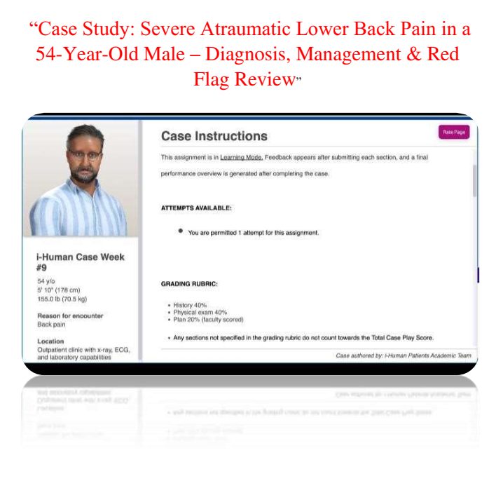 Case Study: Severe Atraumatic Lower Back Pain in a 54-Year-Old Male – Diagnosis, Management & Red Flag Review