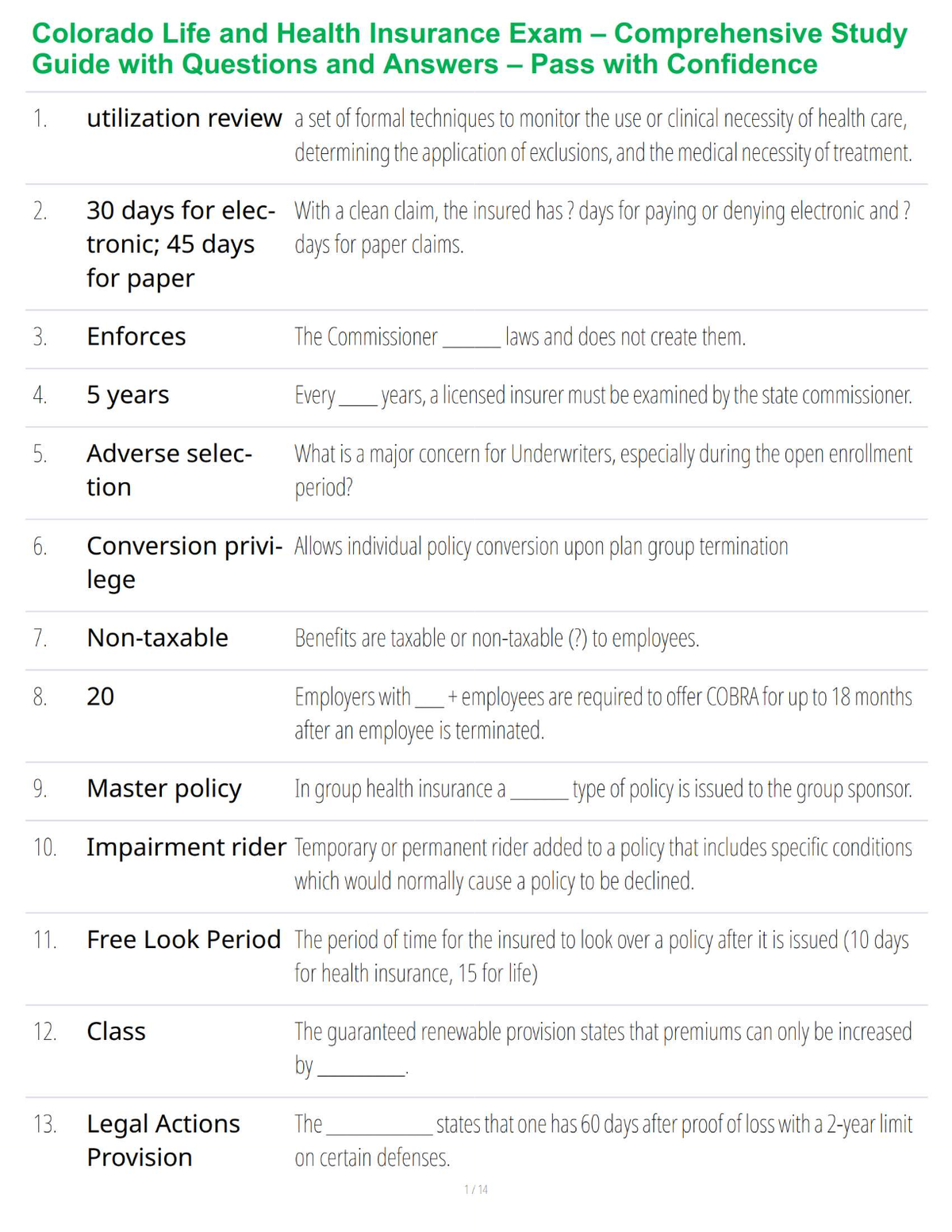 Colorado Life and Health Insurance Exam – Comprehensive Prep with Questions, Answers, and Rationales – Pass with Confidence Study Guide