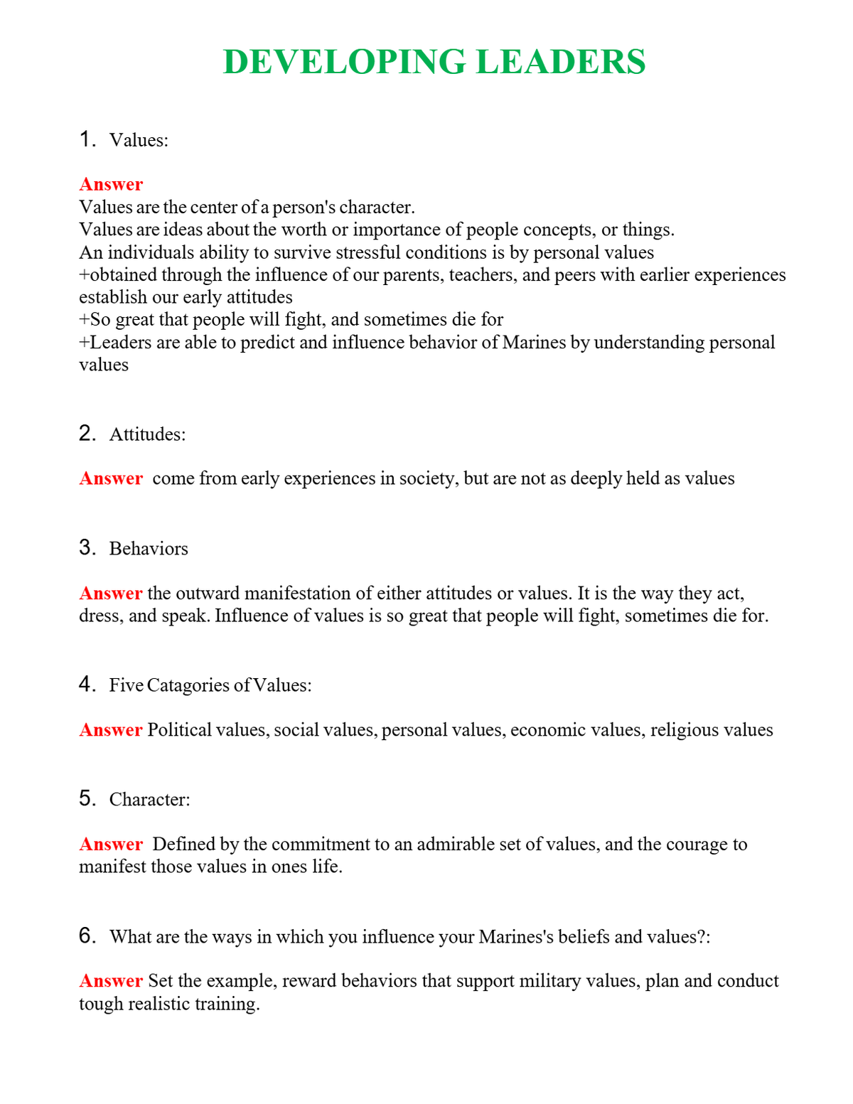 DEVELOPING LEADERS | Actual Questions and Verified Answers ( Included ) 100% Correct