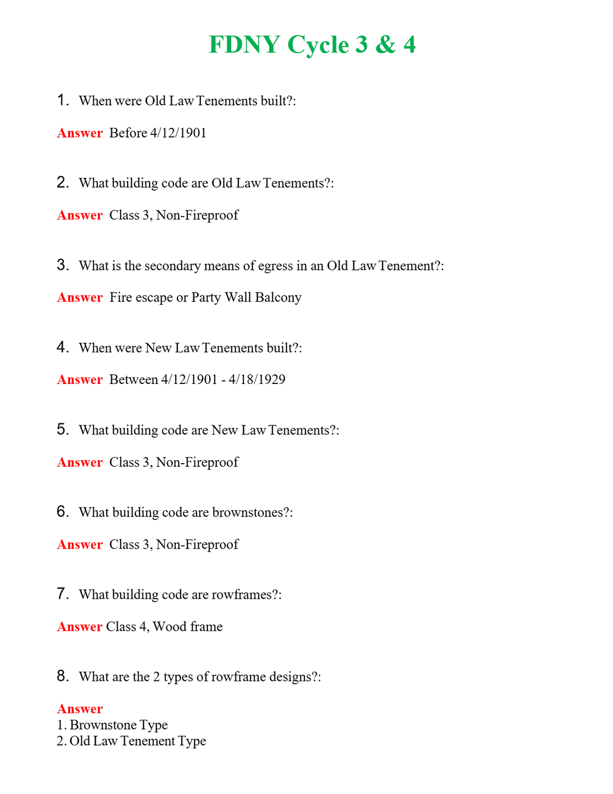 FDNY Cycle 3 & 4 | Actual Questions and Verified Answers ( Included ) 100% Correct