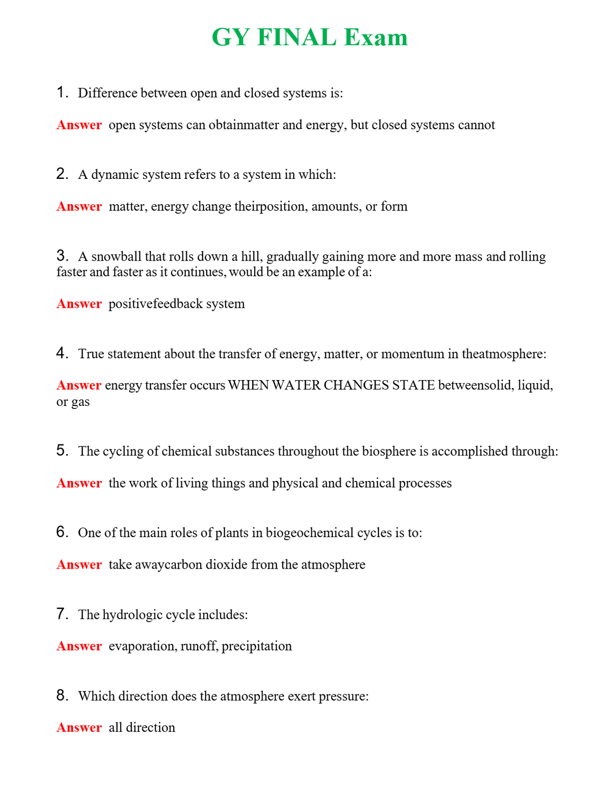 GY FINAL Exam | Actual Questions and Verified Answers ( Included ) 100% Correct