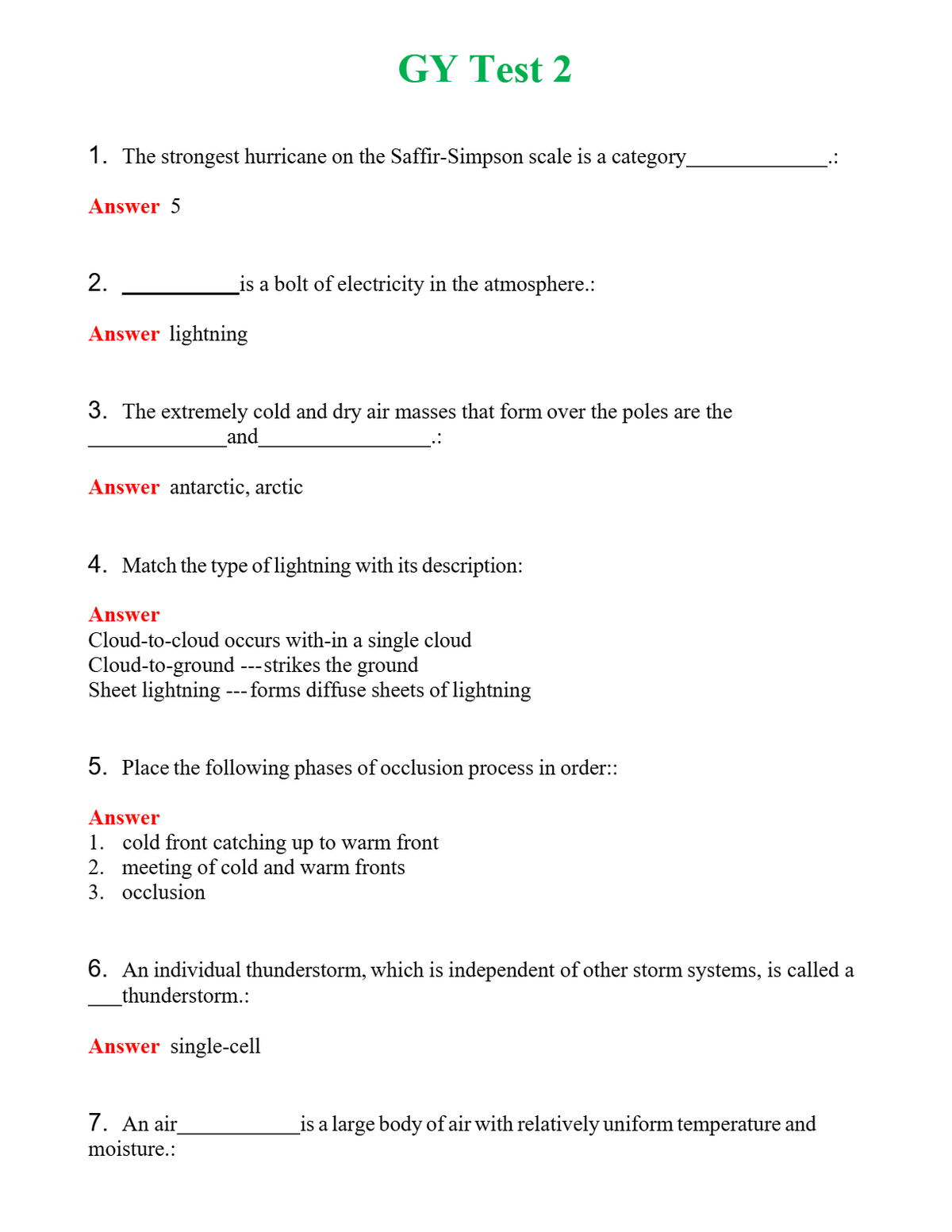 GY Test 2 | Actual Questions and Verified Answers ( Included ) 100% Correct