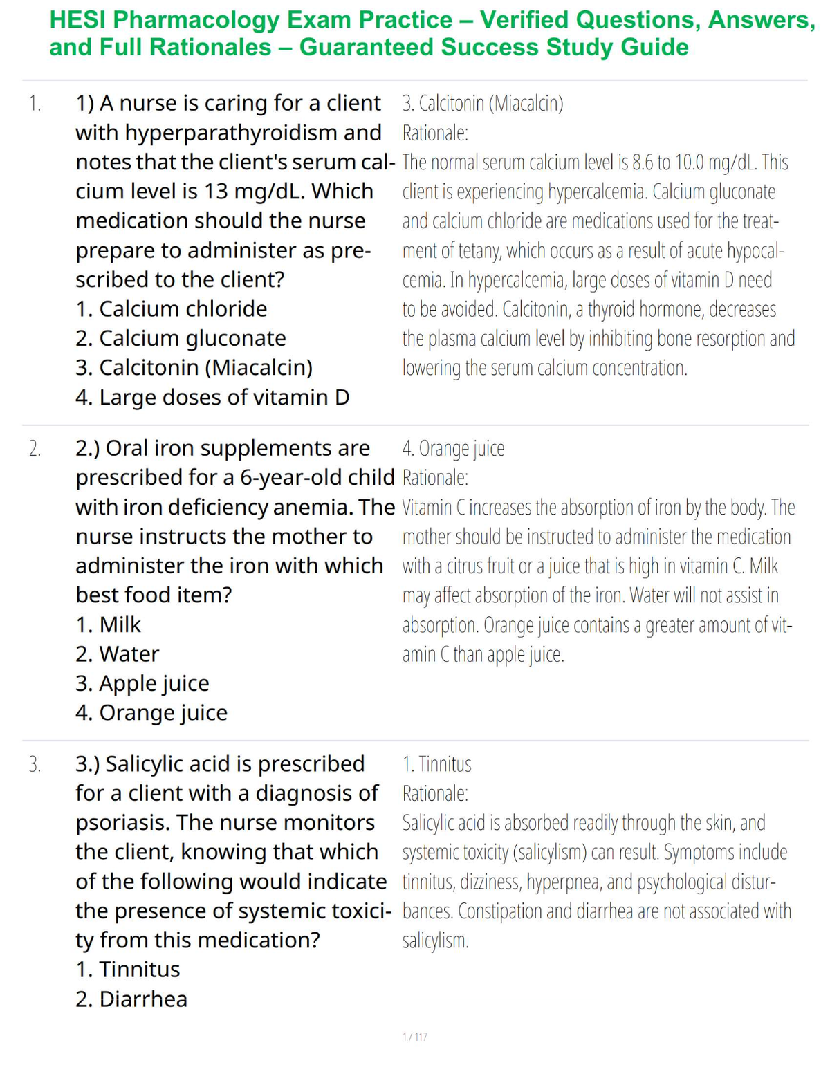 HESI Pharmacology Exam Practice – Verified Questions and Answers – Guaranteed Success Study Guide