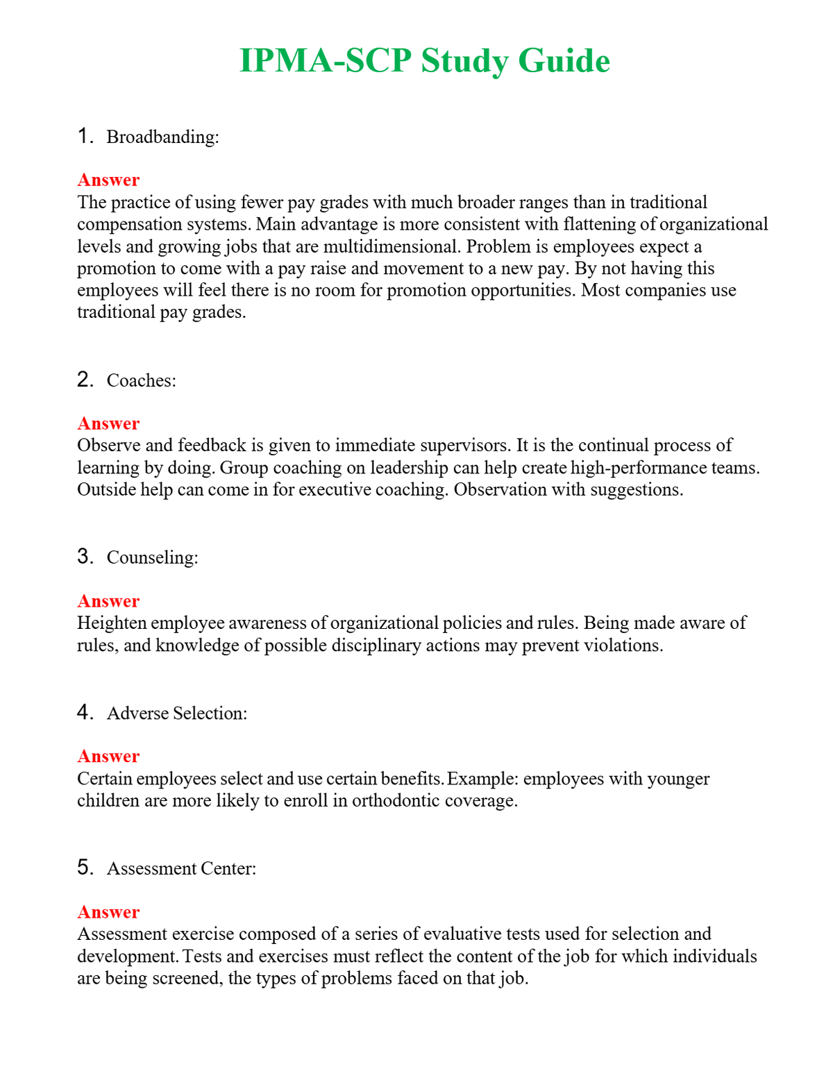 IPMA-SCP Study Guide Questions With Complete Grade A+ Answers