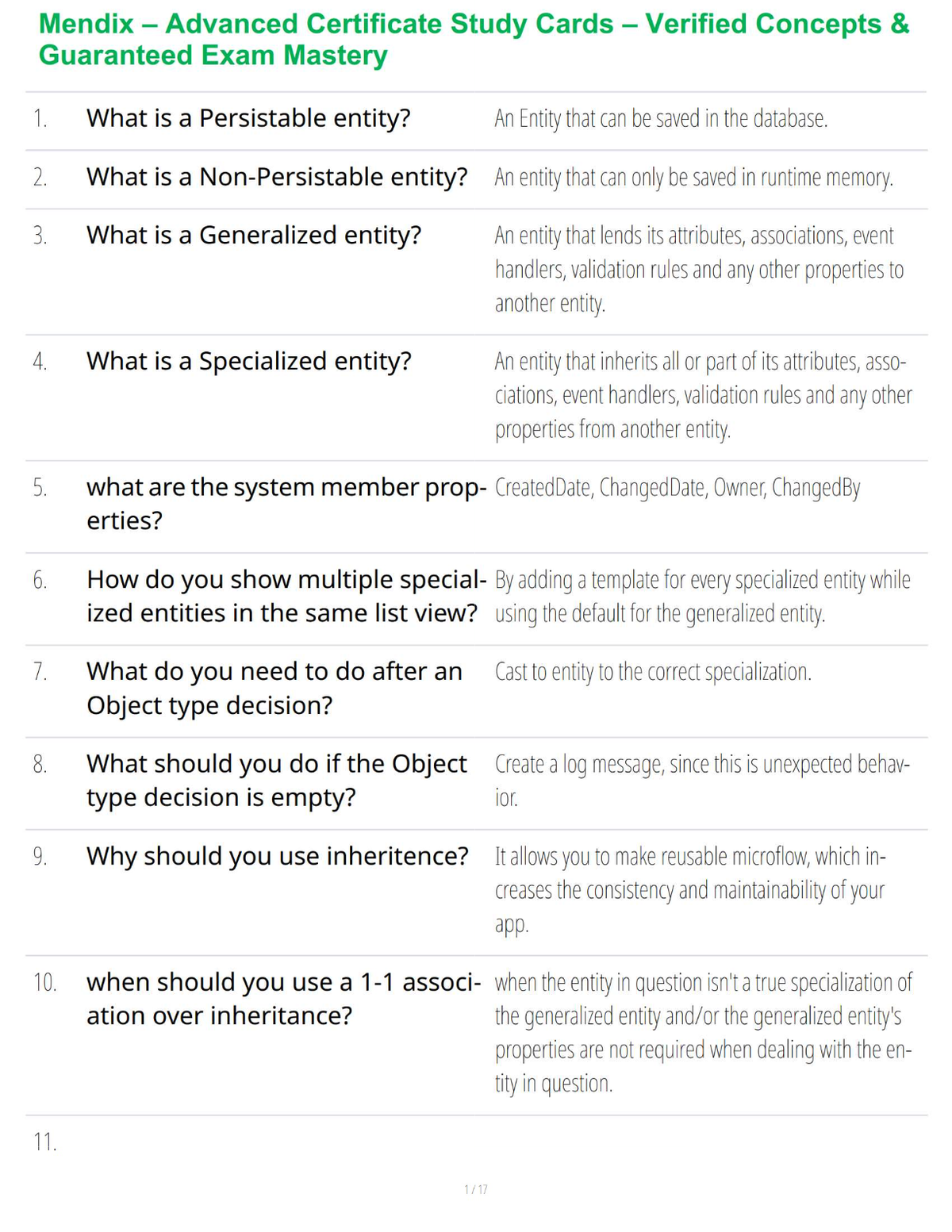 Mendix – Advanced Certificate Study Cards – Verified Concepts & Guaranteed Exam Mastery