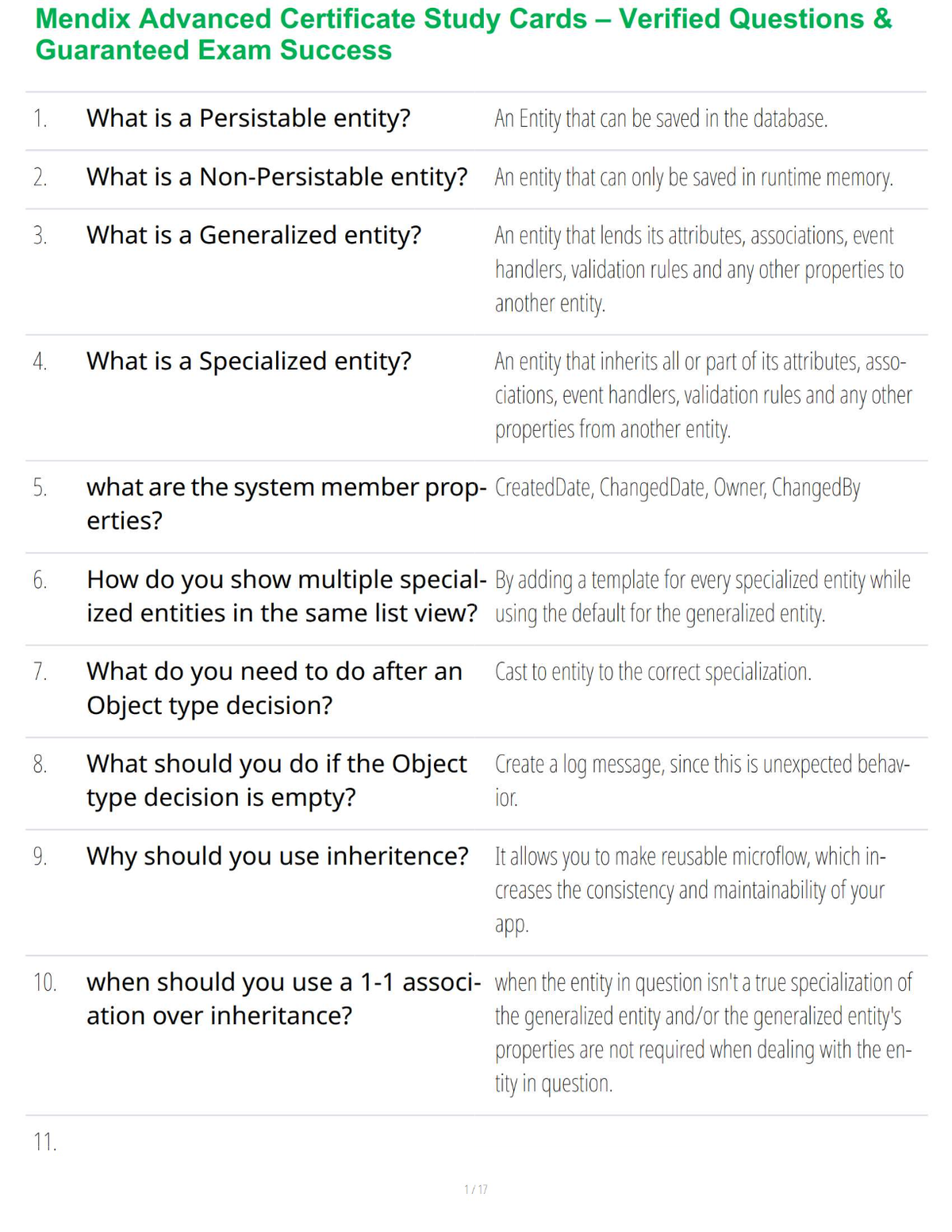 Mendix Advanced Certificate Study Cards – Verified Questions & Guaranteed Exam Success