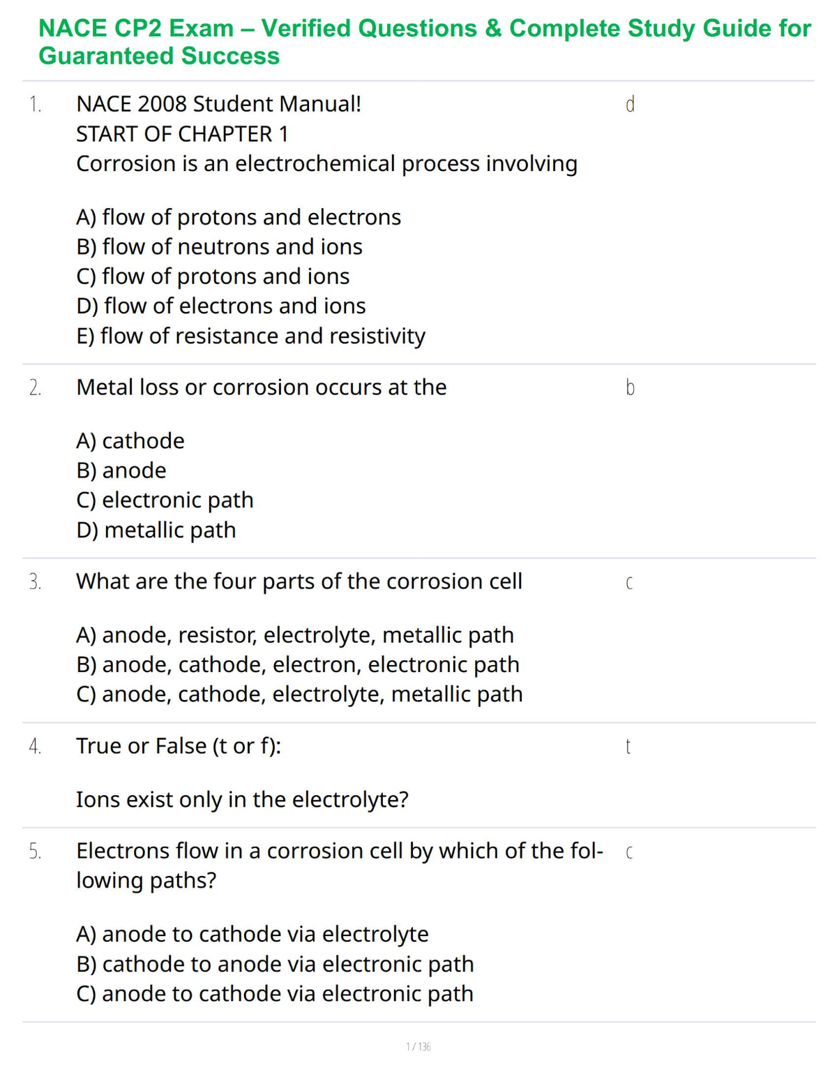 NACE CP2 Exam – Verified Questions & Complete Study Guide for Guaranteed Success