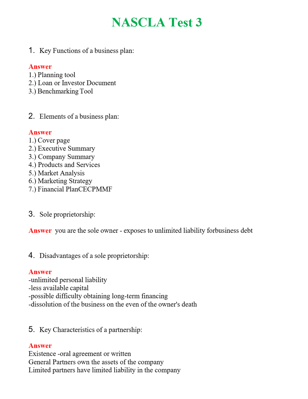 NASCLA Test 3 | Actual Questions and Verified Answers ( Included ) 100% Correct
