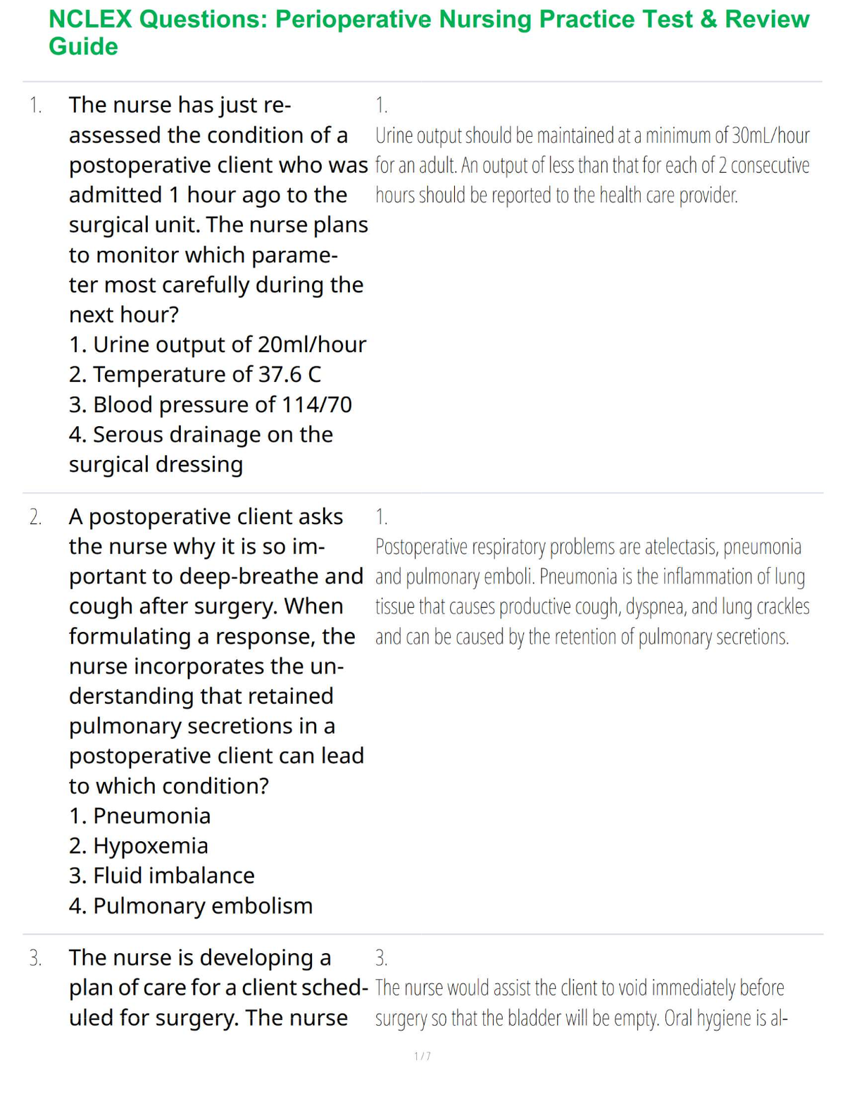 NCLEX Questions: Perioperative Nursing Practice Test & Review Guide