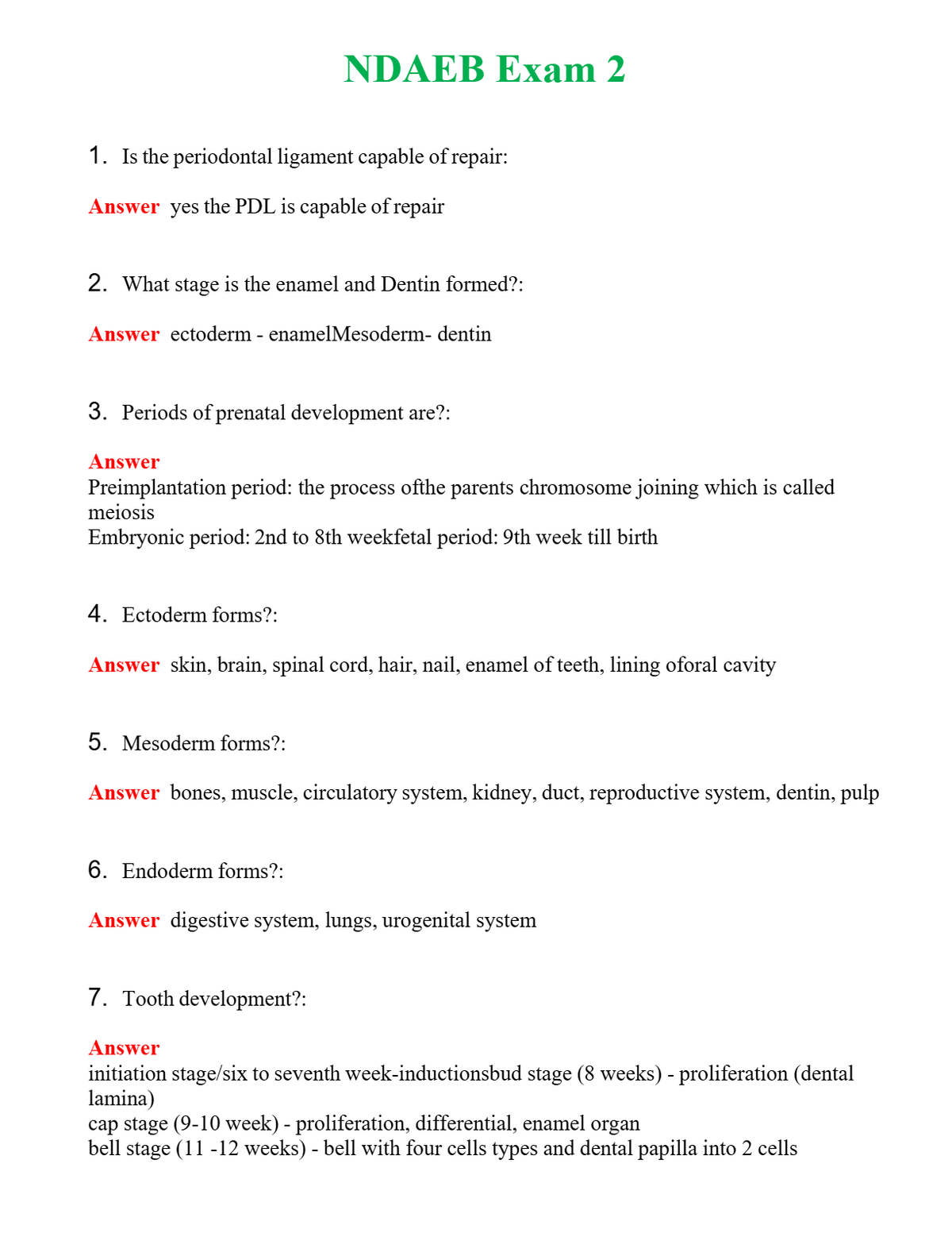 NDAEB Exam 2 Questions With Complete Grade A+ Answers
