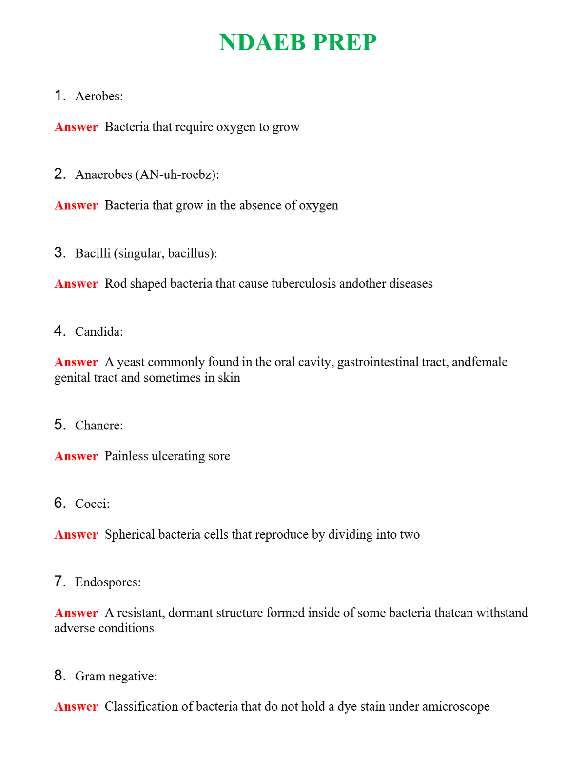 NDAEB PREP Questions With Complete Grade A+ Answers