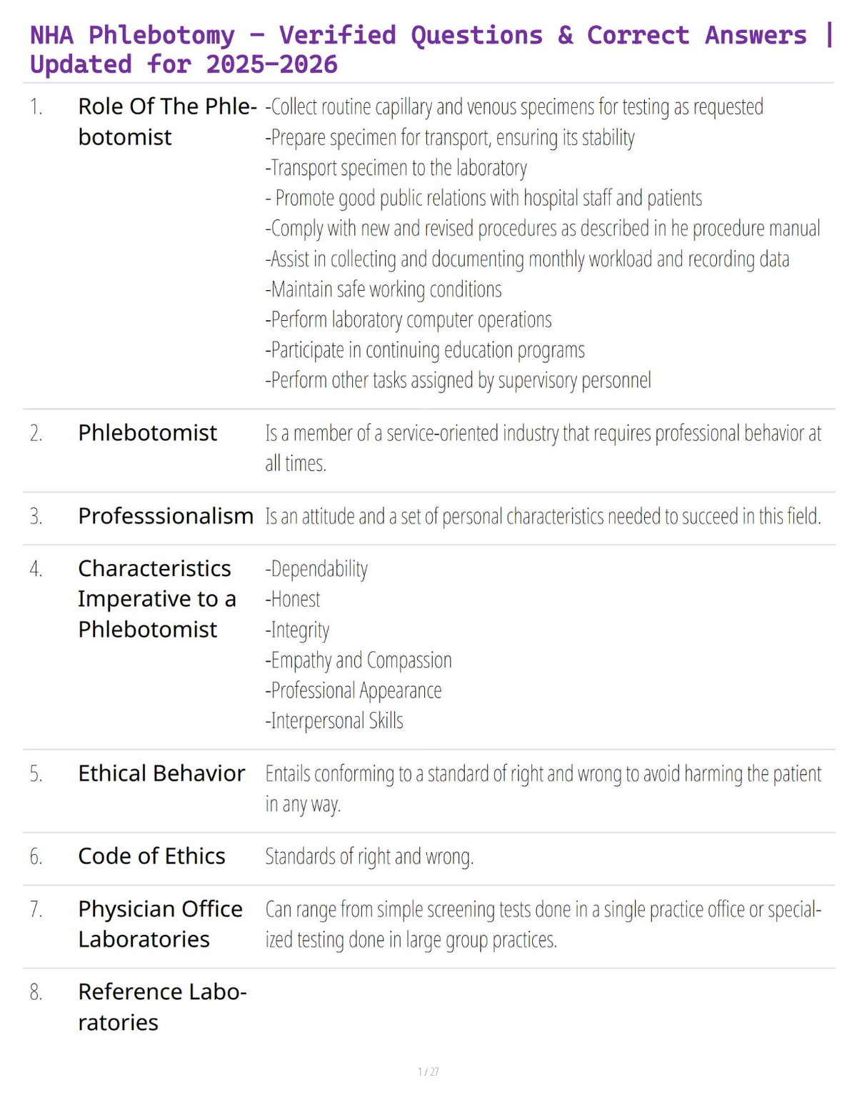 NHA Phlebotomy Exam Prep – Verified Questions for Guaranteed Success