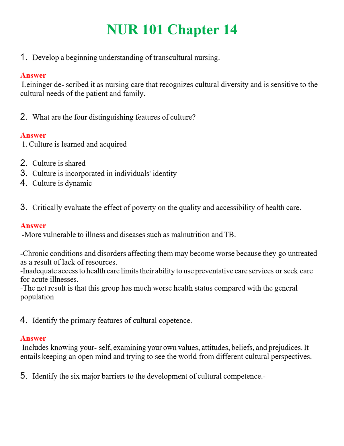 NUR 101 CHAP 14 | A++ EXAM WITH ALL NEW QS & AS - GUARANTEED PASS!