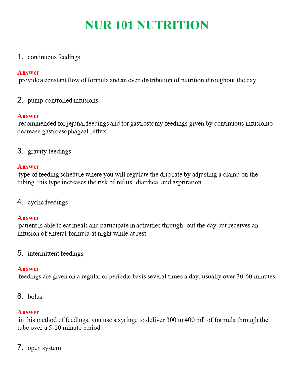 NUR 101 NUTRITION | LATEST QUESTIONS WITH COMPLETE GRADE A++ ANSWERS
