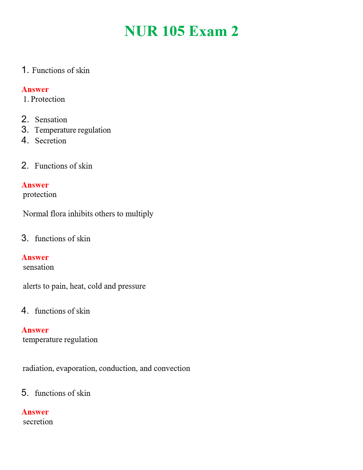 NUR 105 EXAM 2 | GRADED A+ QUESTIONS & ANSWERS