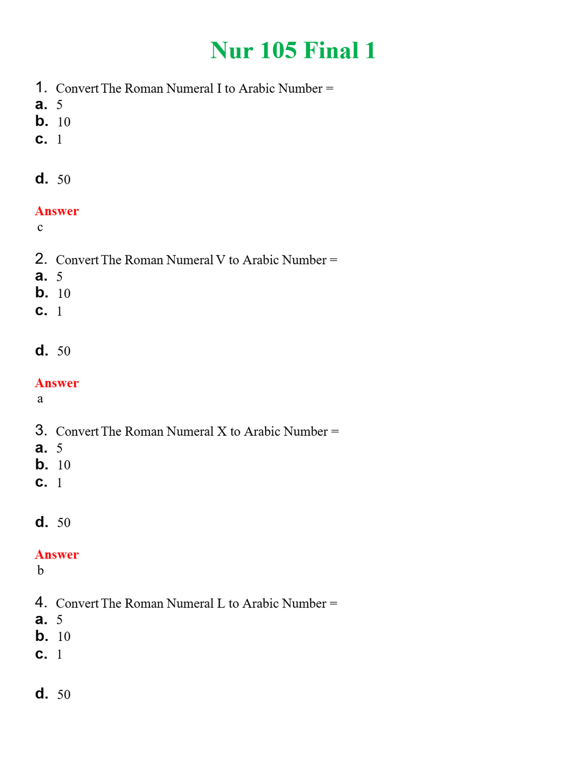 NUR 105 FINAL 1 | PASSED | A+ RATED GUIDE | NEW FULL EXAM