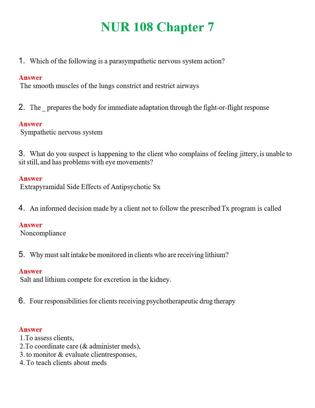 NUR 108 CHAPTER 7 | WITH 100% VERIFIED ANSWERS