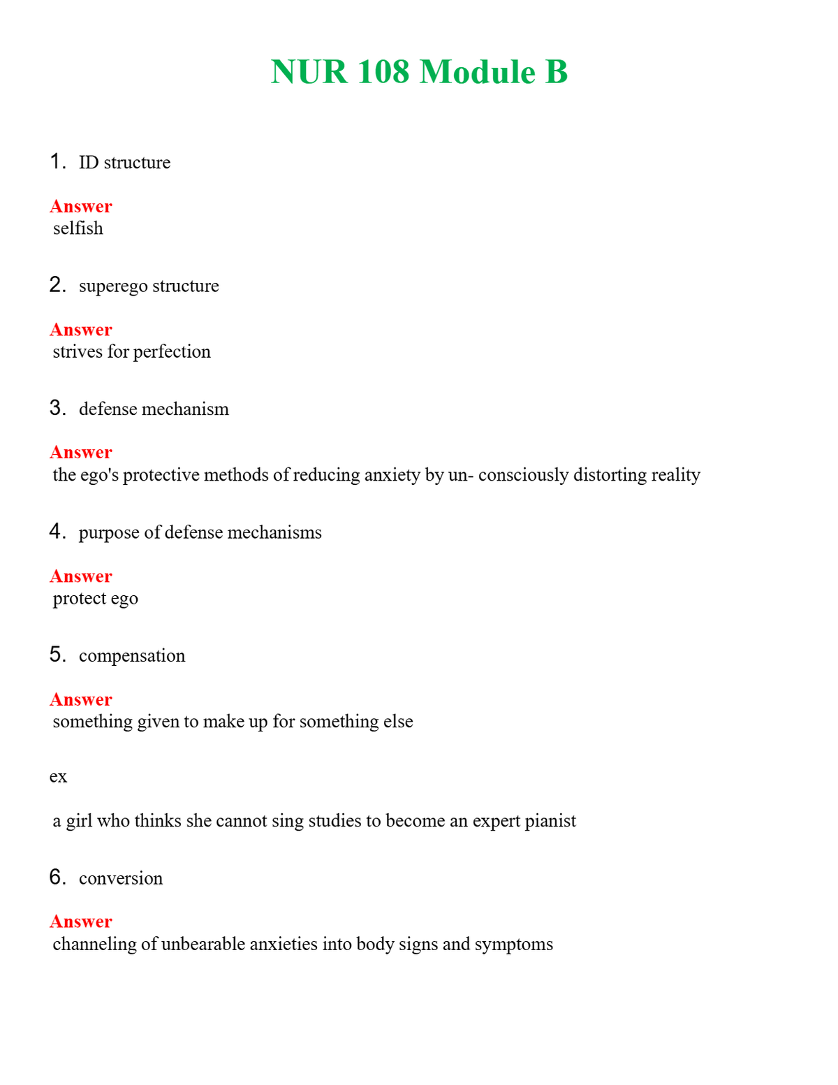 NUR 108 MODULE B | PASSED | A+ RATED GUIDE | NEW FULL EXAM