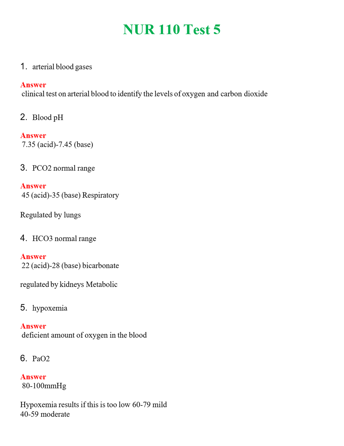 NUR 110 TEST 5 | PASSED | A+ RATED GUIDE | NEW FULL EXAM