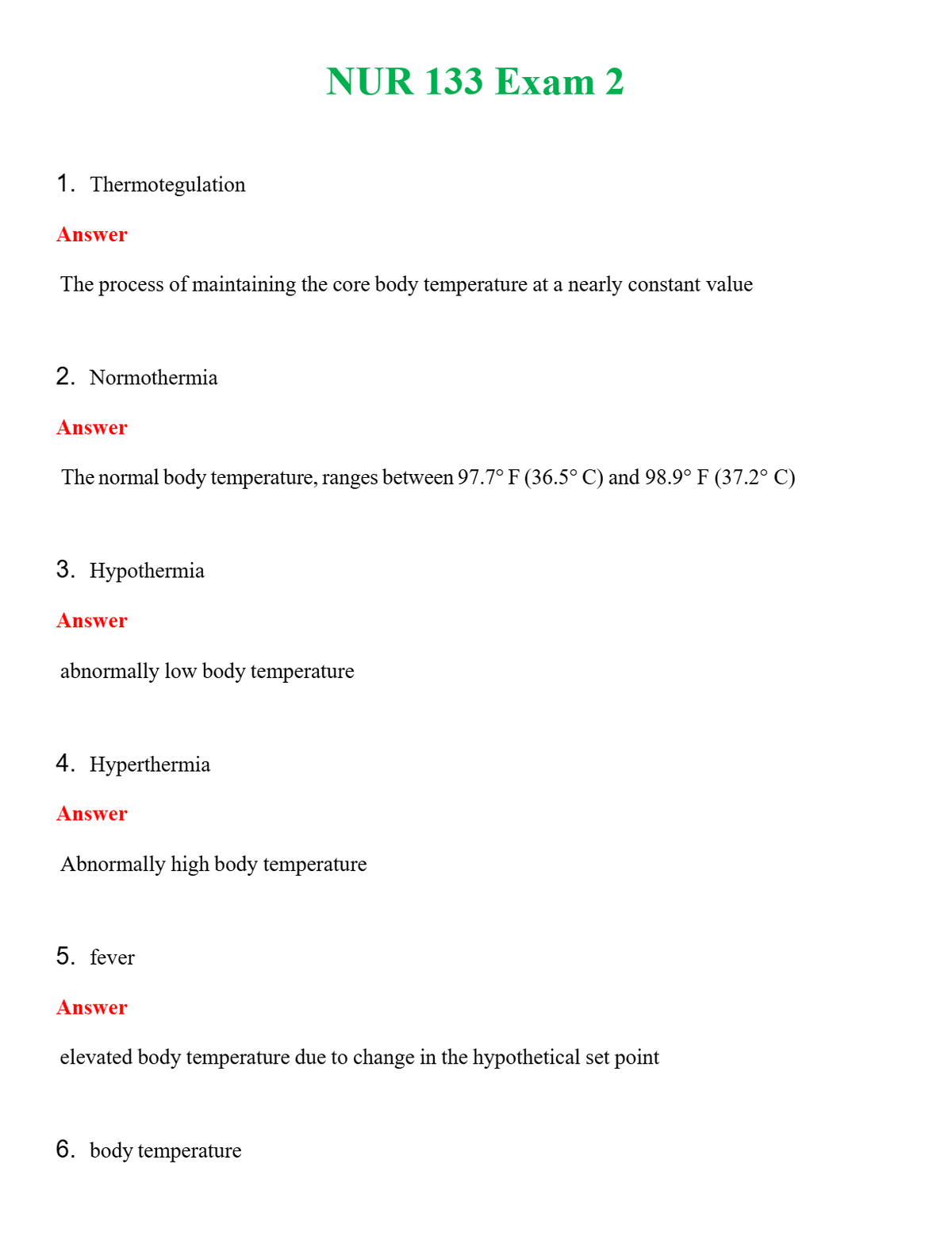NUR 133 EXAM 2 | WITH 100% VERIFIED ANSWERS