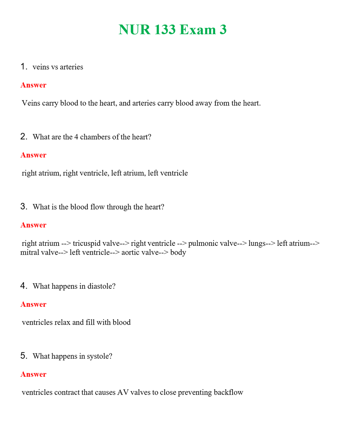 NUR 133 EXAM 3 | LATEST QUESTIONS WITH COMPLETE GRADE A++ ANSWERS