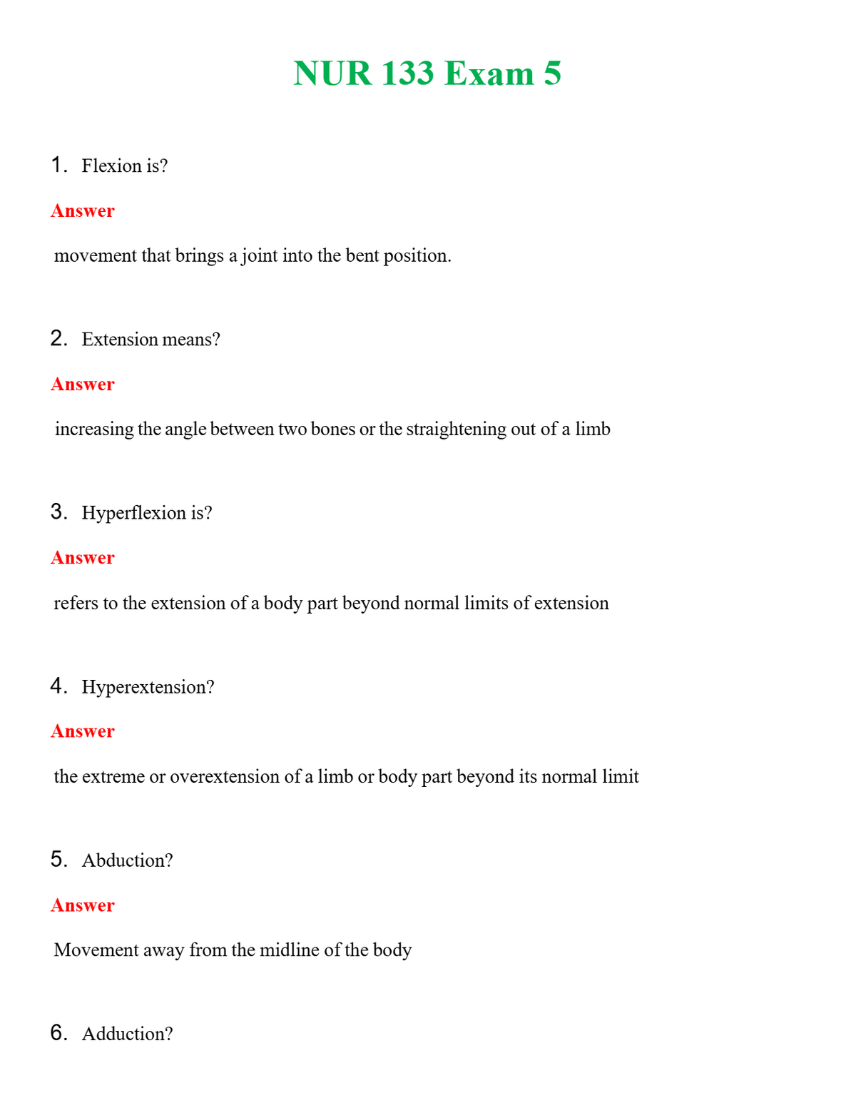 NUR 133 EXAM 5 | A+ RATED GUIDE | QUESTIONS AND ANSWERS (SOLVED)