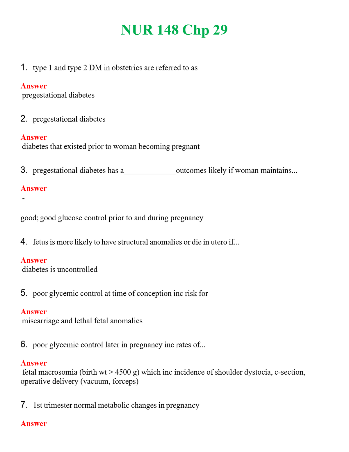 NUR 148 CHP 29 | COMPLETE QUESTIONS & ANSWERS (SOLVED) 100% CORRECT