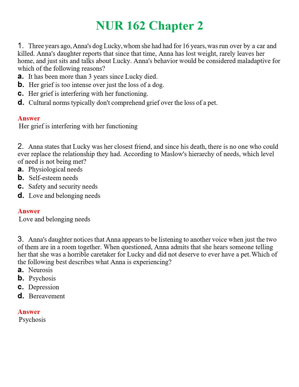 NUR 162 CHAPTER 2 | A+ RATED GUIDE | QUESTIONS AND ANSWERS (SOLVED)