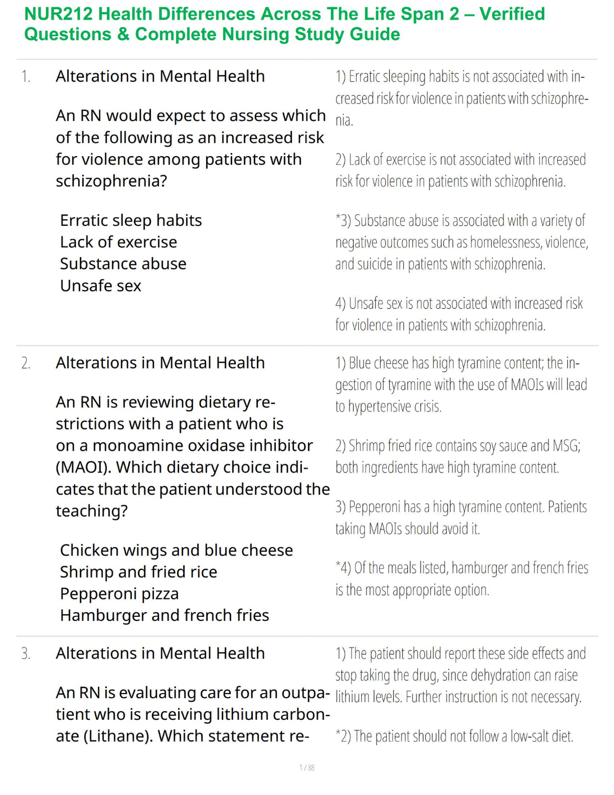 NUR212 Health Differences Across The Life Span 2 – Verified Questions & Complete Nursing Study Guide