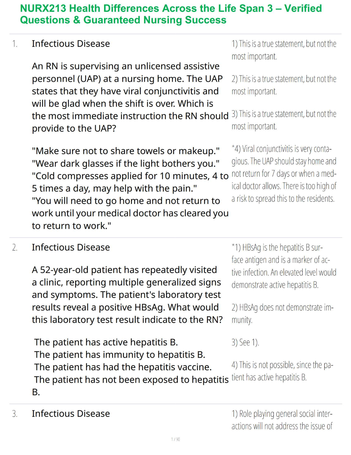NURX213 Health Differences Across the Life Span 3 – Verified Questions & Guaranteed Nursing Success