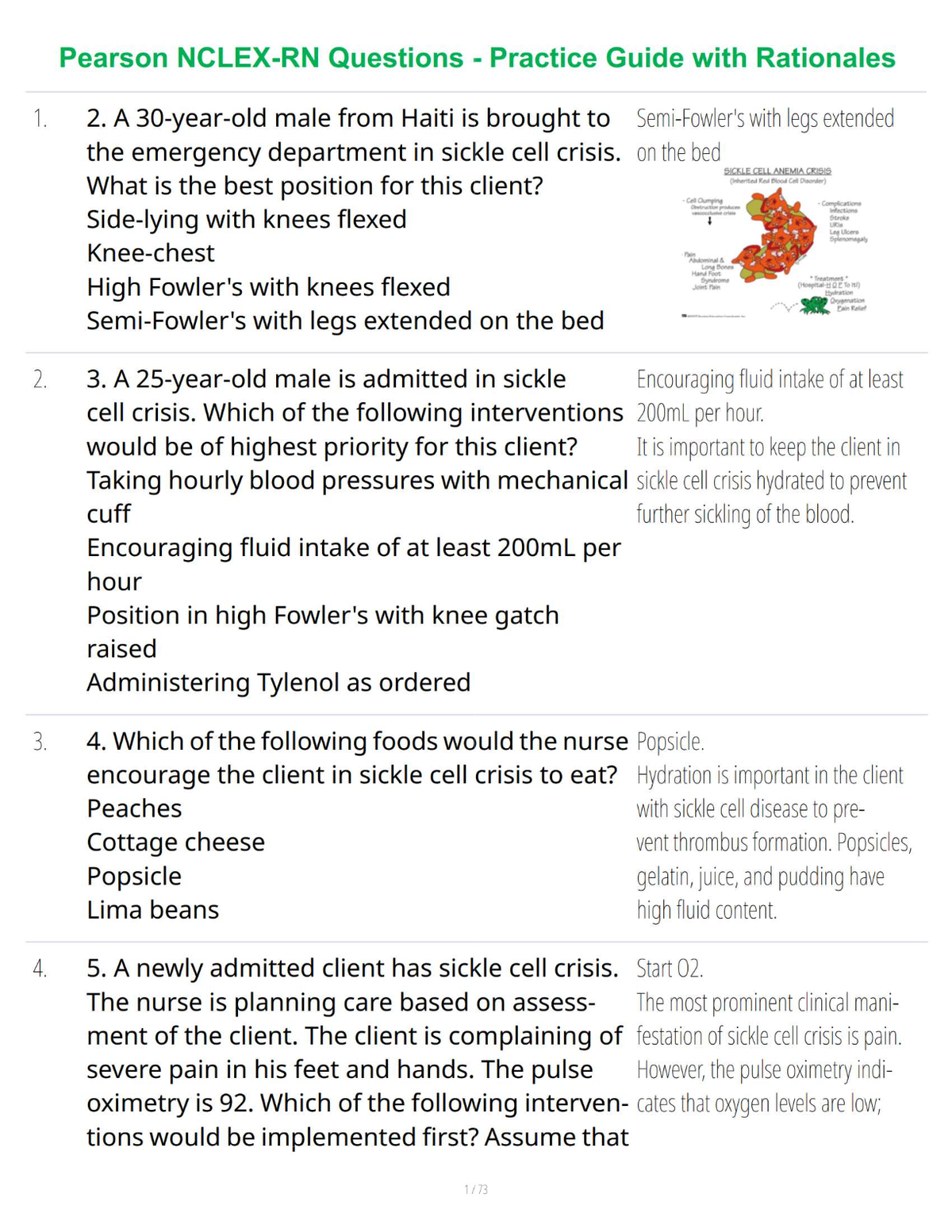 Pearson NCLEX-RN Questions - Practice Guide with Rationales