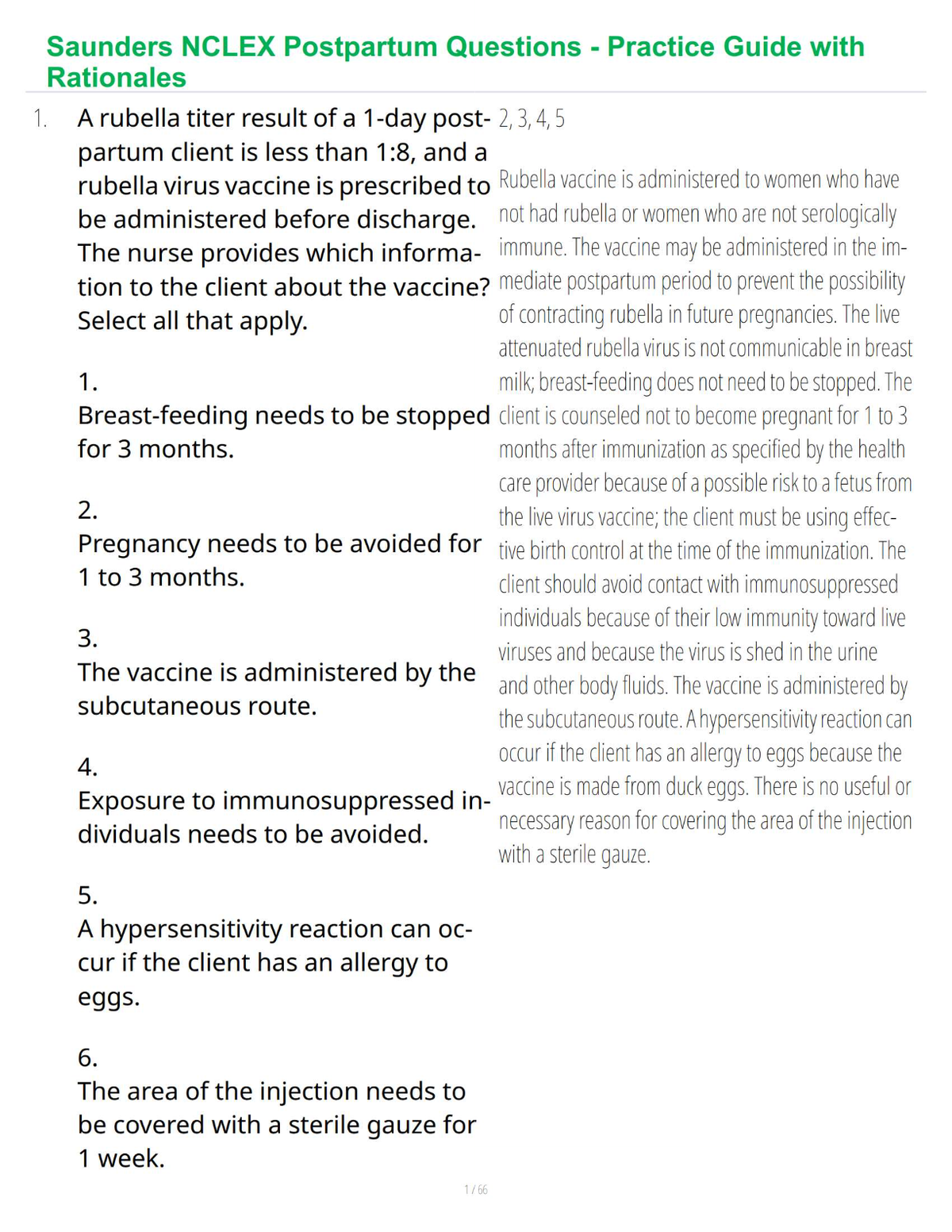 Postpartum Nursing NCLEX Prep - OB Practice Questions with Rationales