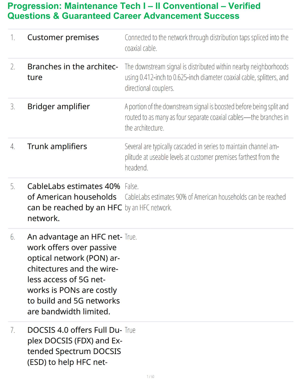 Progression: Maintenance Tech I – II Conventional – Verified Questions & Guaranteed Career Advancement Success