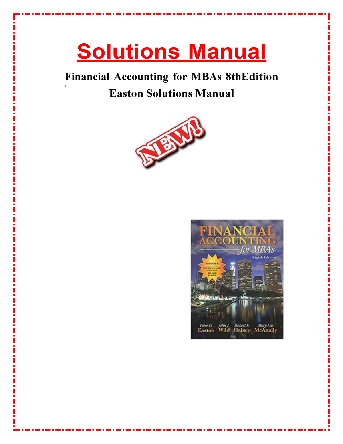 Solutions Manual Financial Accounting for MBAs 8thEdition Easton Solutions Manual