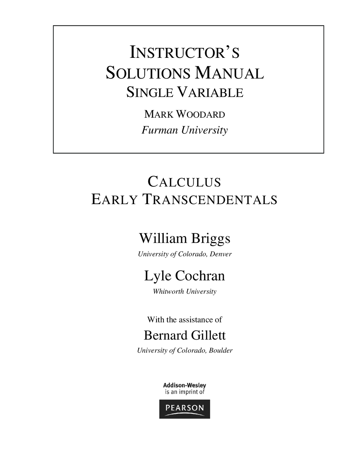Student Solutions Manual, Single Variable for Calculus Roger Lipsett