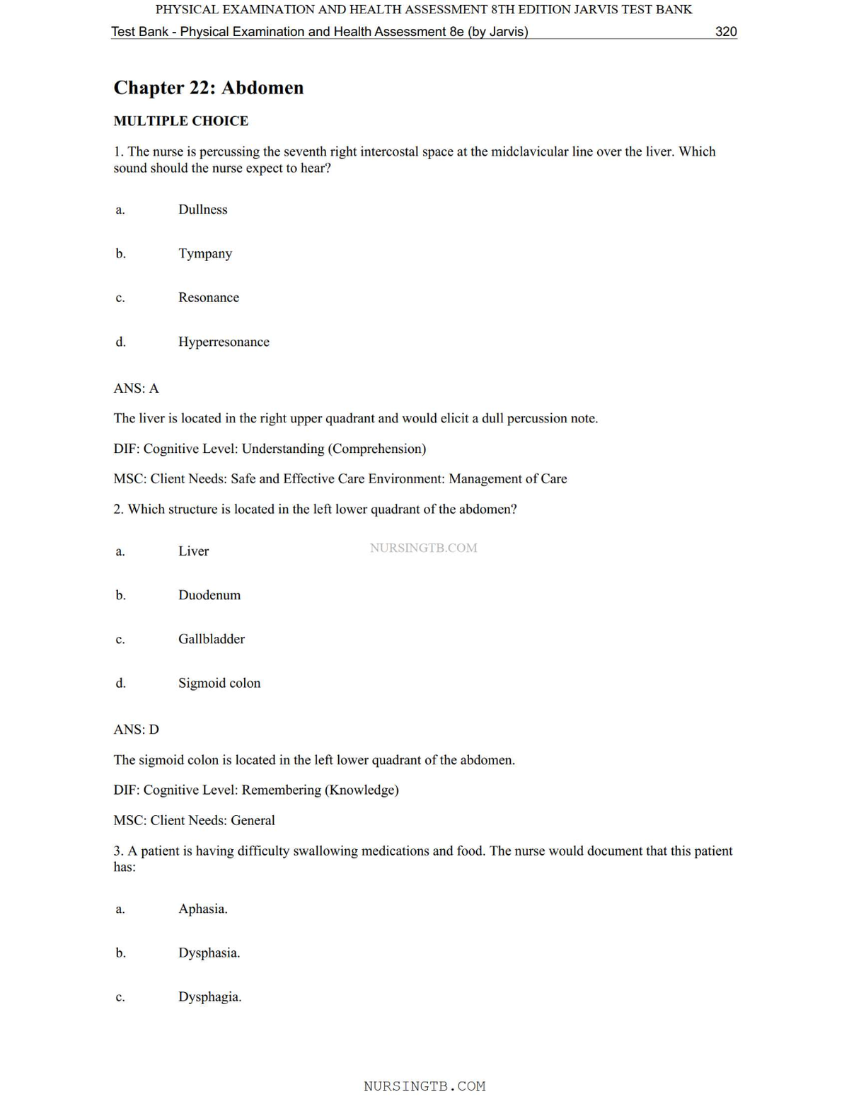 Test Bank – Chapter 22: Abdomen | Verified Exam Questions & Answers (2025 Update)